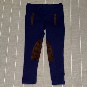 JANIE & JACK Navy Blue & Brown Riding PONTE Pants, w/ seamed front, sz 3, LN!